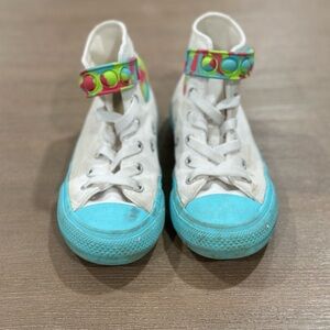 Converse Kids White and Blue High-Top Sneakers